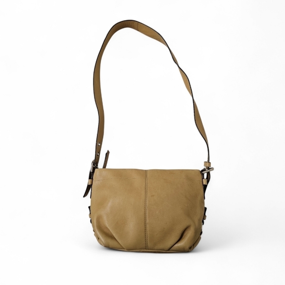 Coach Duffle Bag Glove Tanned Leather Tan Silver